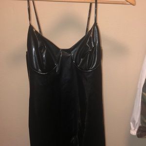 Latex leather dress